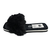 SİA ÇANTA EVA TABAN HALI TERLİĞİ KÜRKLÜ SÜSLÜ SADE VE GÖSTERİŞLİ KADIN TERLİK