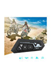 Bt22 Motosiklet Bluetooth V50 Intercom Interkom Dinleme Ve Konuşma Özellikli Su Geçirmez 22siyah