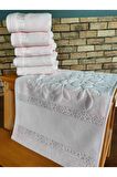 30x50cm SARRA 6'LI DİKİŞLİ ETAMİN HAVLU - SOMON