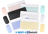 Platoon PL-388 Kablosuz Bluetooth Şarjlı Q Klavye Mouse Kit  Mouse Türkçe
