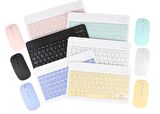 Platoon PL-388 Kablosuz Bluetooth Şarjlı Q Klavye Mouse Kit  Mouse Türkçe