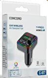 Concord C-617 Bluetooth Görüşme ve Müzik Dinleme Ekranlı RGB Fm Transmitter PD + 3.1A Çift USB Şarj