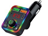 Concord C-618 Bluetooth Görüşme ve Müzik Dinleme Ekranlı RGB Fm Transmitter PD + 3.1A Çift USB Şarj