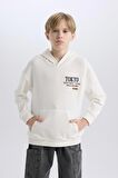 DeFacto Erkek Çocuk Oversize Geniş Kalıp Kapüşonlu Sırt Baskılı Sweatshirt D8495A825SPWT32