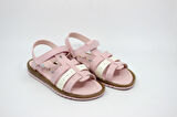 Kız Çocuk Simli Pembe Cırtlı Sandalet Wendy 20