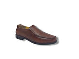 Zerhan 044 Erkek Taba Hakiki Deri Poli Taban Loafer Ayakkabı