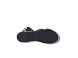 Clavi 4011 Kadın Siyah Hakiki Deri Çapraz Bant Sandalet Ayakkabı