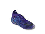 Laliga 600 Erkek Çocuk Mor Siyah Desenli Çoraplı Halı Saha Ayakkabı