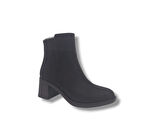 Zerhan 1499 Kadın Siyah Fermuarlı Kalın Topuklu Bot