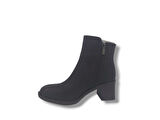 Zerhan 1499 Kadın Siyah Fermuarlı Kalın Topuklu Bot
