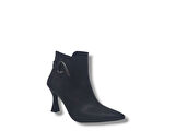 Zerhan 626 Kadın Siyah Fermuarlı Topuklu Bot