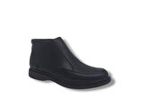 Zerhan 039 Erkek Siyah Hakiki Deri Fermuarlı Poli (Hafif) Taban Bot
