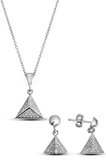 925 Ayar Gümüş Üçgen Prizma Set - S015402