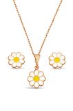 925 Ayar Gümüş İkili Rose Papatya Set - S017702