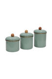 PR Home Soft Green Emaye Baharatlık Seti 3lü