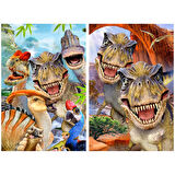 Prime 3D Dinozorlar ve T-Rex Selfie İkili Puzzle 200 Parça 10235