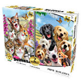 Prime 3D Kediler ve Köpekler Selfie İkili Puzzle 200 Parça 10236