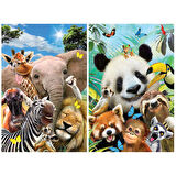 Prime 3D Afrika Hayvanları ve Hayvanlar Alemi Selfie İkili Puzzle 200 Parça 10237