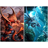 Prime 3D Ateş Ejderhası ve Su Ejderhası İkili Puzzle 200 Parça 10244