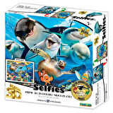 Prime 3D Deniz Canlıları ve Kaplumbağa Selfie Çift Taraflı Puzzle 100 Parça 15039