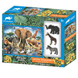 Prime 3D Afrika Hayvanları 100 Parça Puzzle ve Figür Set 15545