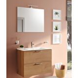 VitrA Mia 67093 Banyo Dolabı Seti Çekmeceli 80 cm Altın Meşe