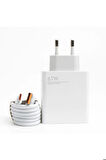67W Turbo Şarj Cihazı Aleti 6A Kablo/Adaptör Seti Type C USB Xiaomi Redmi Samsung Uyumlu Duvar Tipi