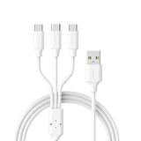 Winex CA107 Gfz 3in1 Micro, Lightning, Type-C Çıkışlı Data ve Şarj Kablosu 3.4A Beyaz