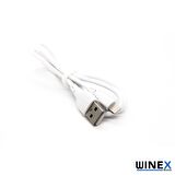 Winex CA-60 USBA to Lightning Hızlı Data ve Şarj Kablosu 3A Beyaz