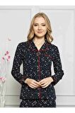 Dreamy Yıldız Desenli Biyeli Gömlek Pijama Takımı