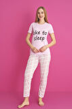Dreamy Pamuklu Desenli Kısa Kollu Pijama Takımı
