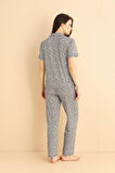 Dreamy Milan Bambu Leopar Desenli Kısa Kollu Gömlek Pijama Takımı 