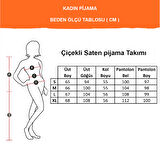 Faryanight İpek Saten Uzun Kollu Çiçek Desenli Biyeli Gömlek Pijama Takımı