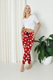 Luxury Soft Welsoft Polar Desenli Kurdeleli Kışlık Pijama Altı Pantolon