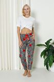 Luxury Soft Welsoft Polar Desenli Kurdeleli Kışlık Pijama Altı Pantolon