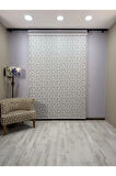 NOVA Serisi – Üç Yaprak Desenli Çift Mekanizmalı Beyaz Tül Açık Gri Stor Perde