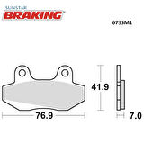 YARI METALİK FREN BALATASI / HYOSUNG / GV 650 AQUILA / 650cc / ÖN & ARKA  / 2005-2006-2007-2008-2009-2010-2011-2012-2013-2014-2015