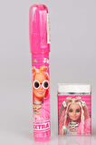 DEKOMUS İLE LİSANSLI BARBIE 3'LÜ SİLGİ SETİ RUJ SİLGİ,ROKET SİLGİ VE KARE SİLGİ 