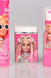DEKOMUS İLE LİSANSLI BARBIE 3'LÜ SİLGİ SETİ RUJ SİLGİ,ROKET SİLGİ VE KARE SİLGİ 