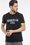 SPR 253 Bisiklet yaka Brooklyn  Baskılı Tshırt