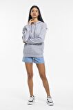 SPR21K55 Kadın Kapş. Kanguru Cepli Sweatshirt