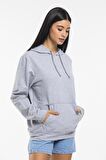 SPR21K55 Kadın Kapş. Kanguru Cepli Sweatshirt