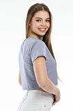 SPR21Y13 Crop Örme T-Shirt