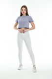 SPR21Y13 Crop Örme T-Shirt