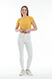 SPR21Y13 Crop Örme T-Shirt