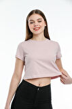 SPR21Y13 Crop Örme T-Shirt
