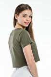 SPR21Y13 Crop Örme T-Shirt