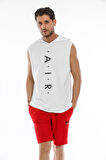 SPR21Y07 Kapşonlu Aır Baskılı Kolsuz Tshırt