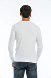 Süperlife Erkek Bisiklet Yaka Slim fit AR Baskılı İnce Sweatshirt SPR22sw101