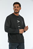 spr22sw131 Bisiklet Yaka Baskılı Sweatshirt